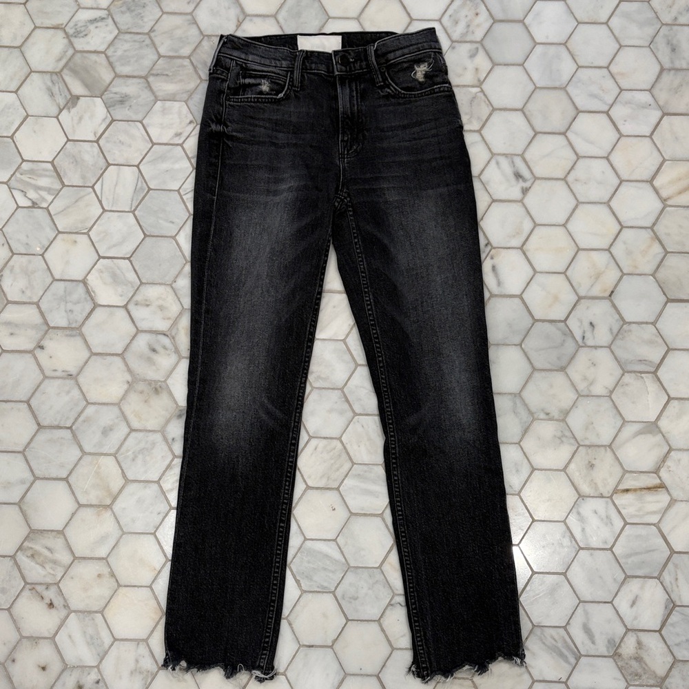 Mother brand Women's Black Distressed Jeans